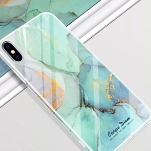 Chic Colored Glaze Tempered Glass Phone Case